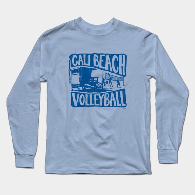 Cali Beach Volleyball (Blue) Long Sleeve T-Shirt by cjboco